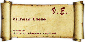 Vilheim Emese névjegykártya